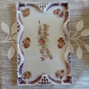 VICTORIA CARLSBAD OF AUSTRIA PORCELAIN PLATTER TRAY CHERUBIM EARLY 20TH CENTURY